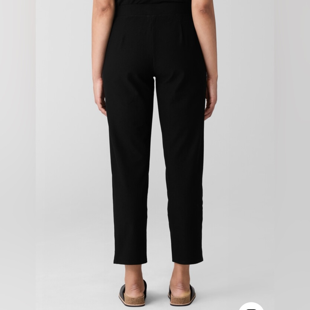 Eileen Fisher Washable Crepe Black Pants - Picture 2 of 6